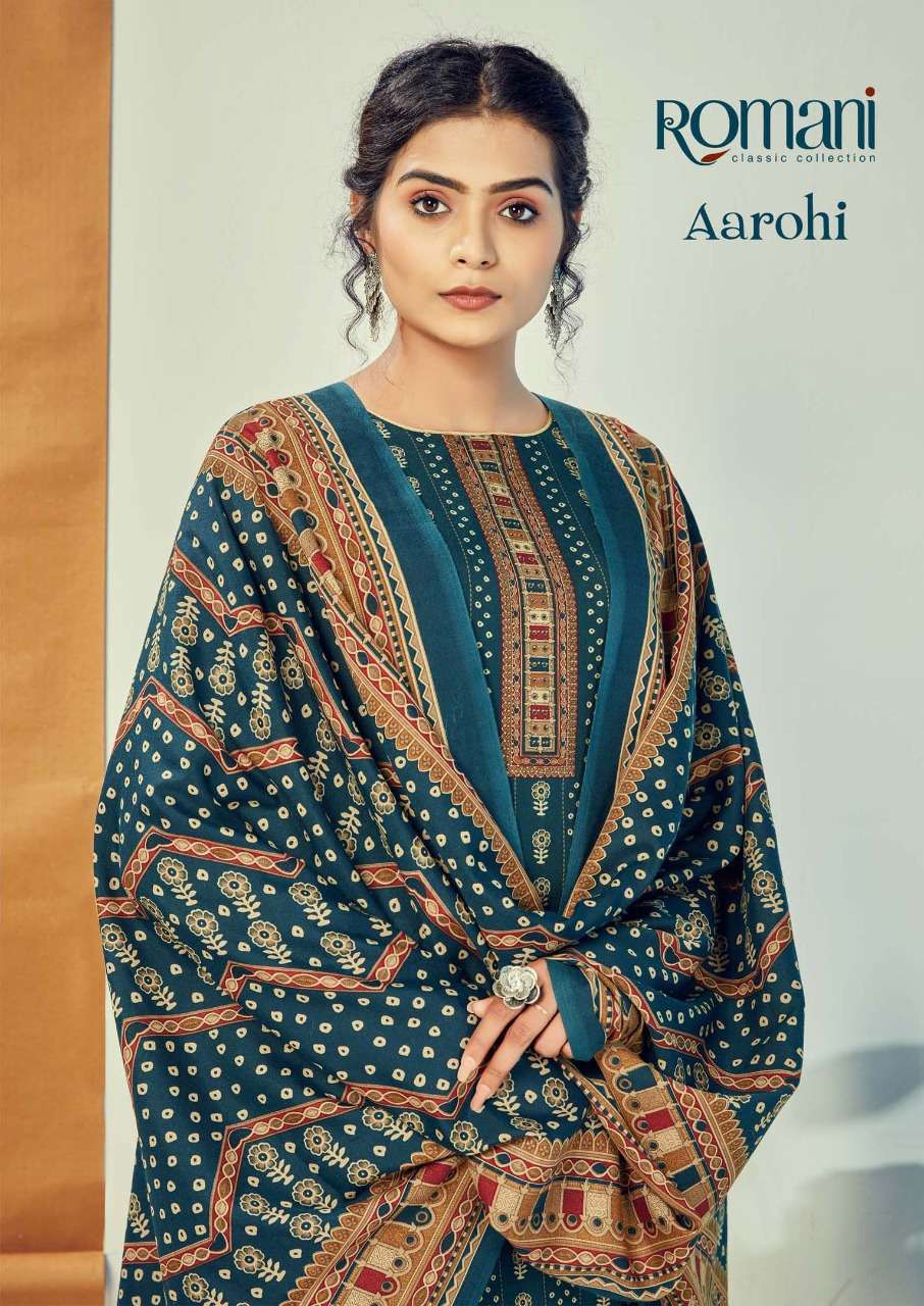 Romani Aarohi Spun Digital Print With Work Dress Material Co...