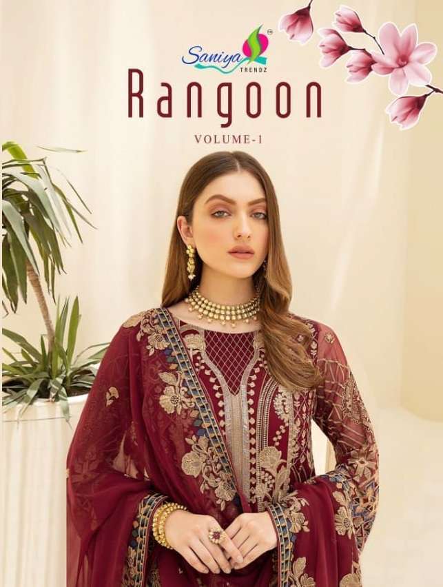 Saniya Trendz Rangoon Vol 1 Faux georgette with embroidery W...