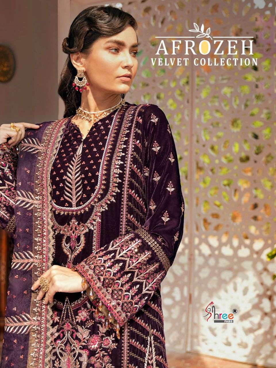 shree Fab Afrozeh Velvet collection Pakistani Pashmina suits...
