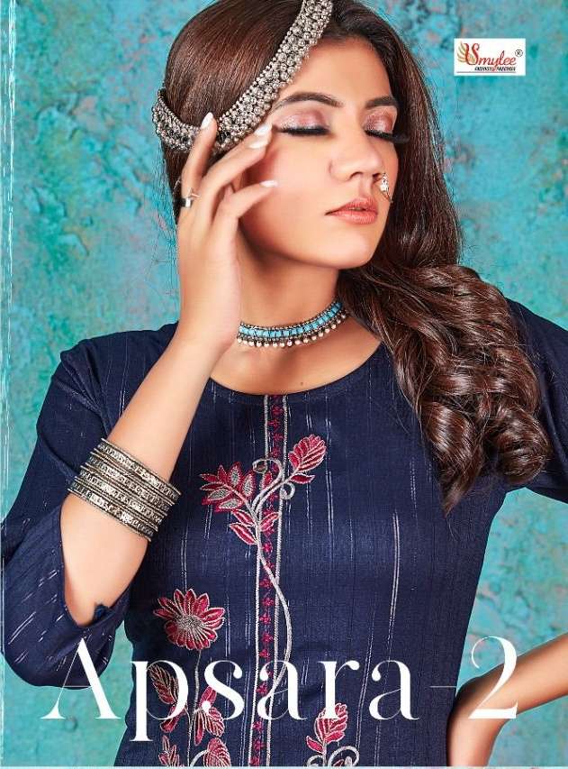 Smylee apsara vol 2 rayon with embroidery work kurti collect...