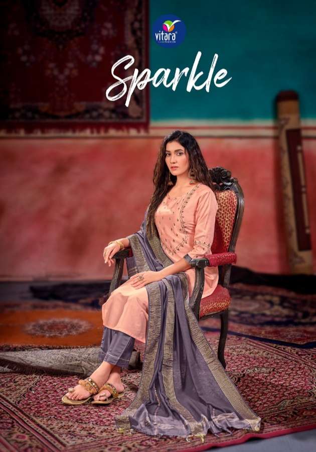 Vitara Sparkle Velvet Crepe with Lining Kurti With Pant Dupa...