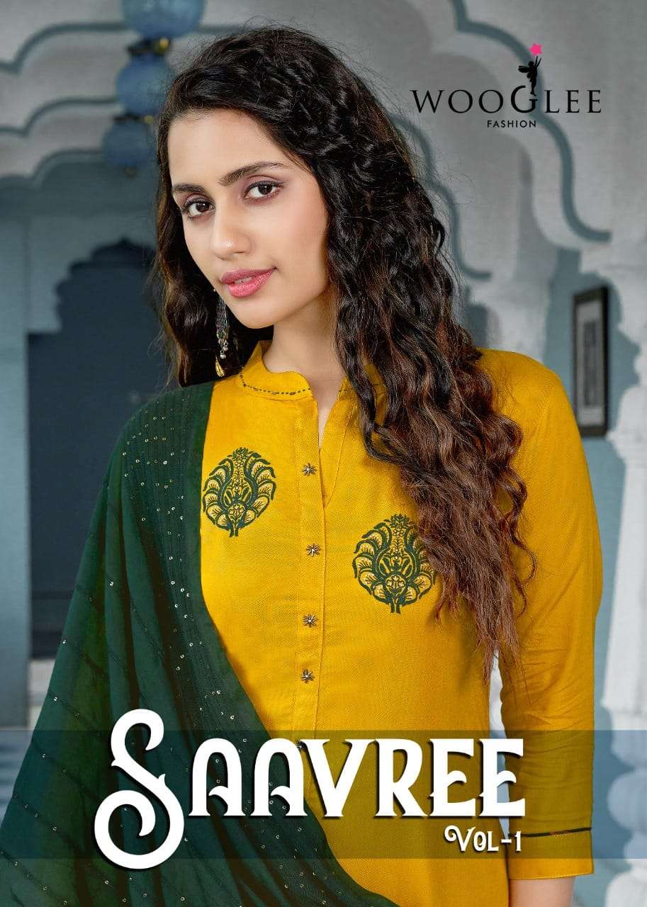 Wooglee Saavree Vol 1 Rayon With Embroidery Hand Work Kurti ...