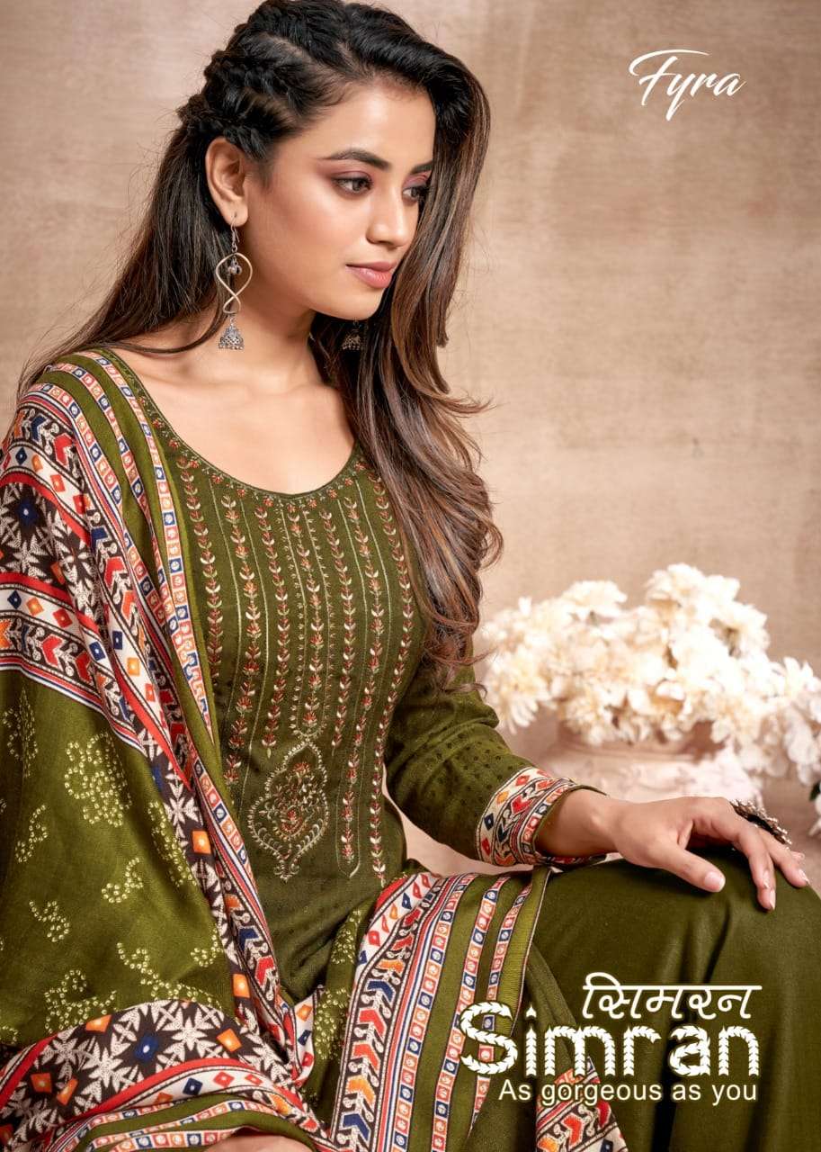 Alok Suits Fyra Simran Pure Wool Pashmina Designer Print wit...