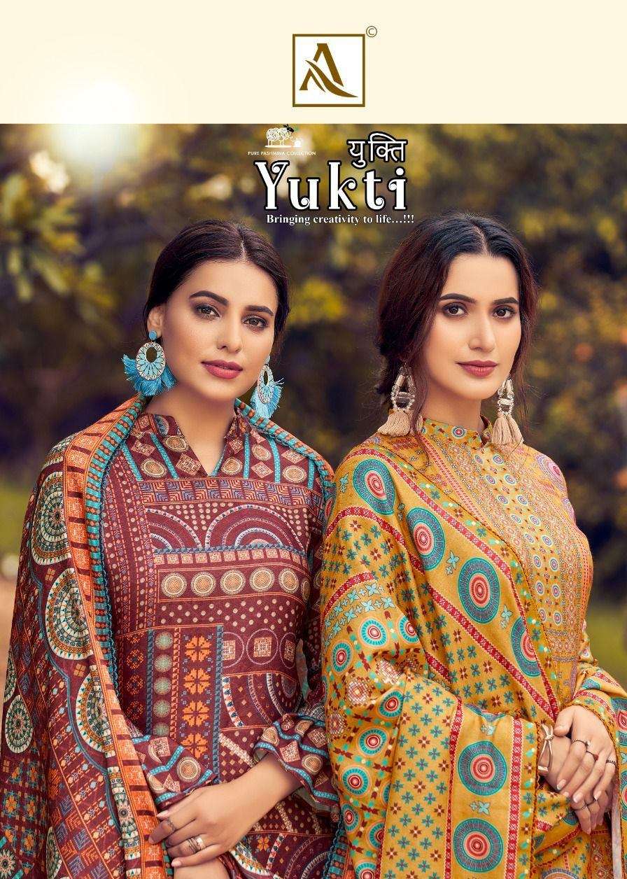 Alok Suits Yukti Pure Wool Pashmina Digital Print with Swaro...