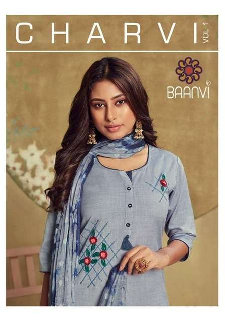 Baanvi charvi vol 1 pure cotton with embroidery work readyma...