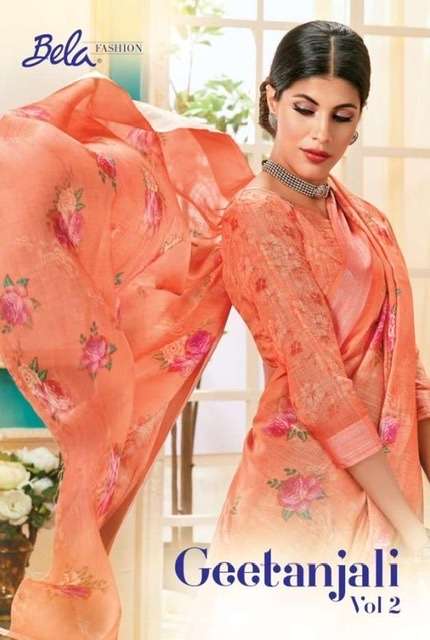 Bela fashion geetanjali vol 2 printed georgette sarees at wh...