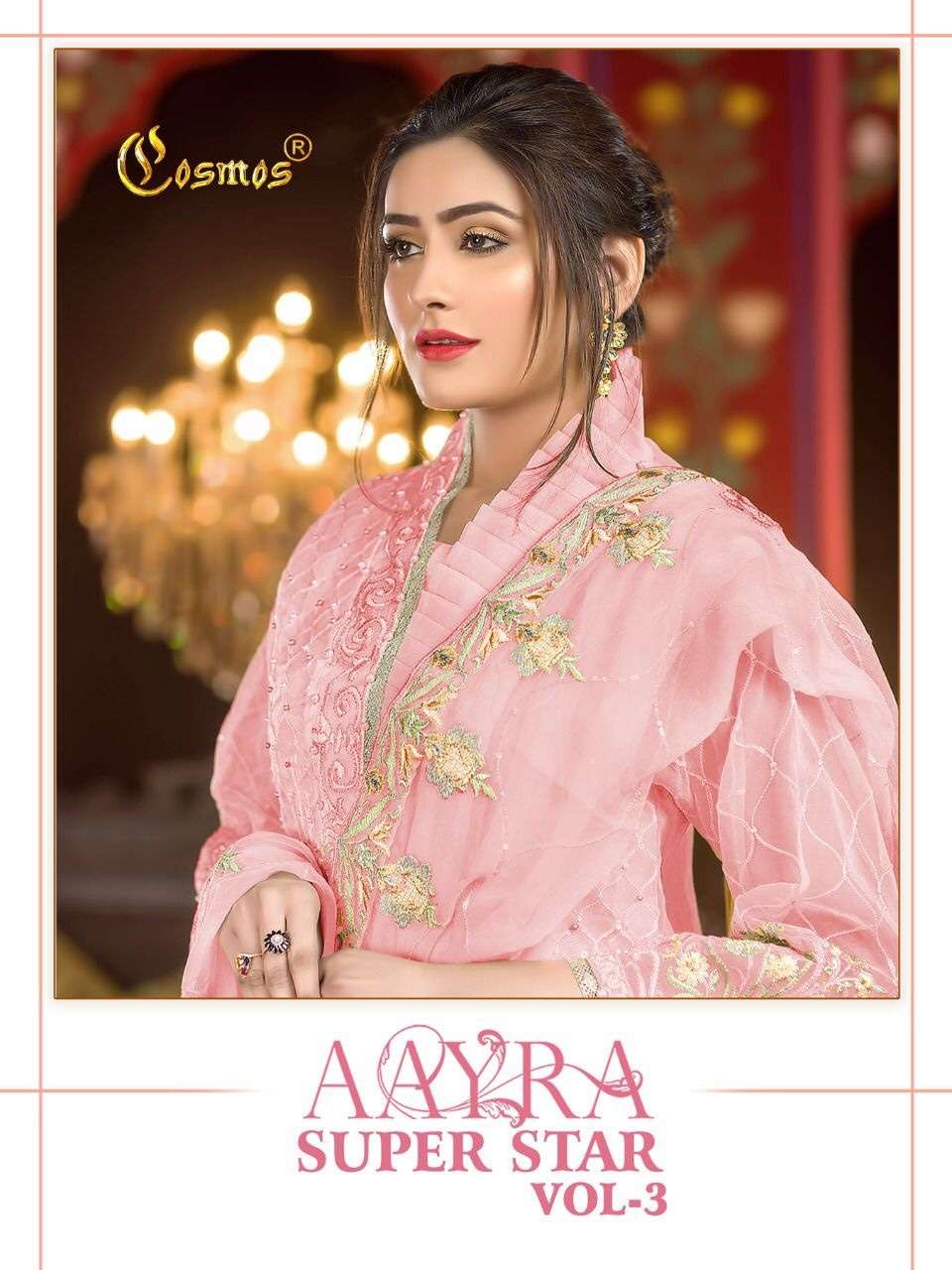Cosmos aayra superstar vol 3 faux georgette with embroidery ...