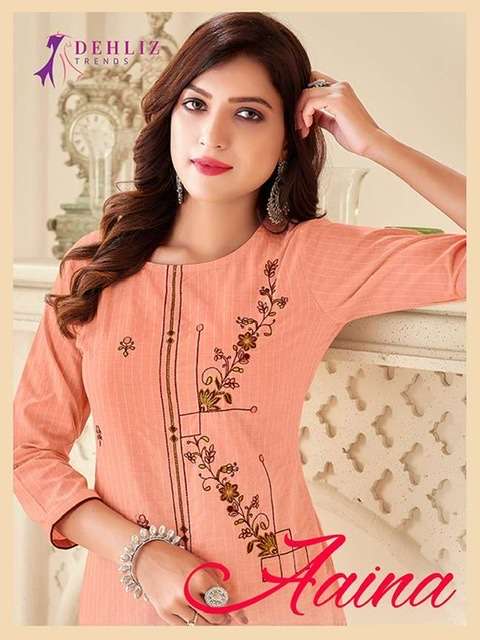 Dehliz trends aaina viscose lurex with embroidery work ready...