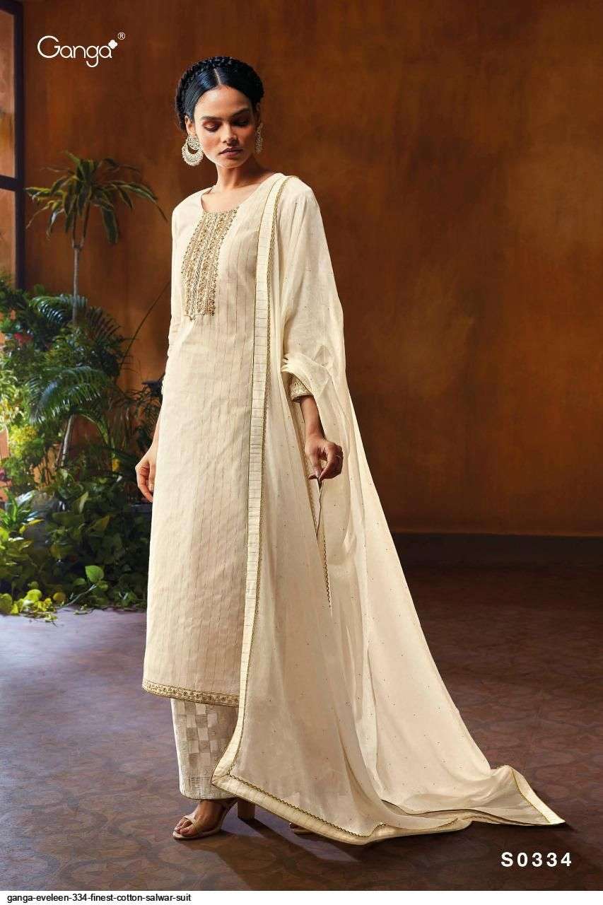 Ganga Eveleen 333 334 Designer Pure Cotton with Embroidery h...