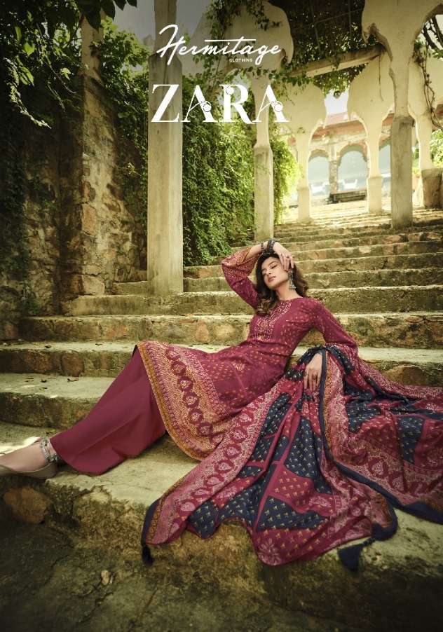 Hermitage Clothing Zara Digital Printed Cotton Satin with Sw...