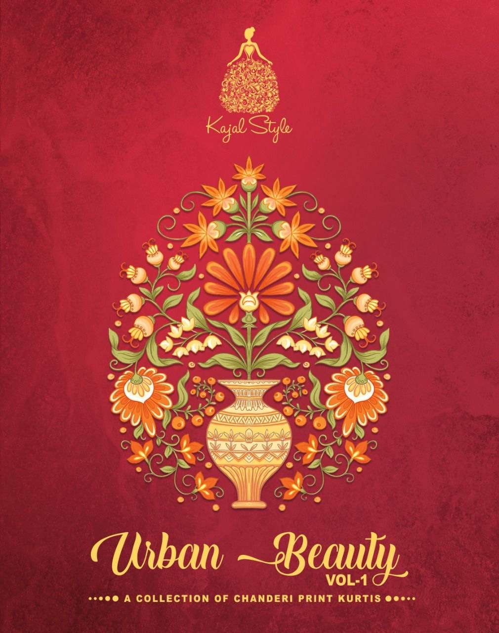 Kajal style urban beauty vol 1 printed chanderi readymade ku...