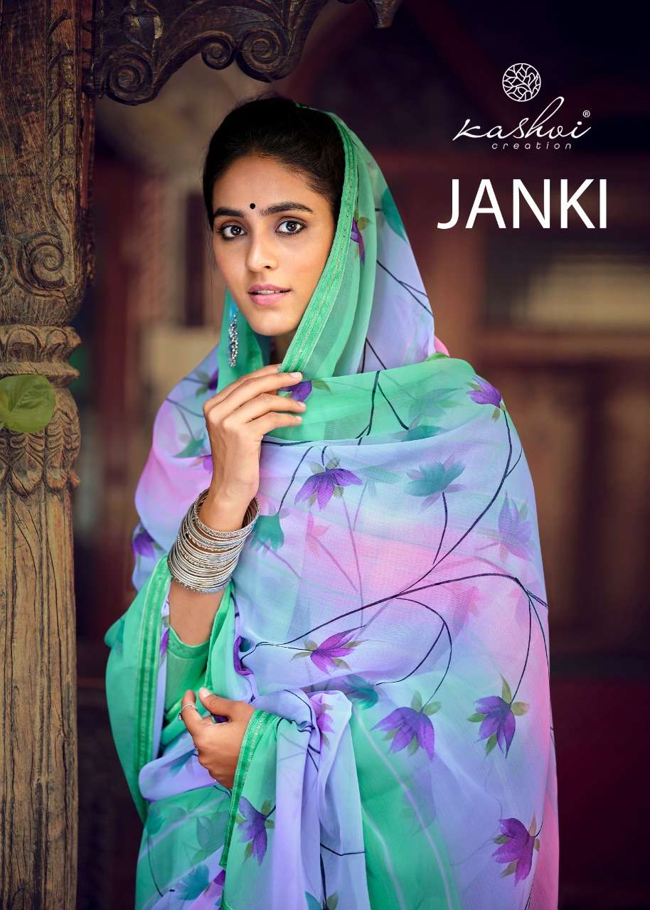 LT Fabrics Kashvi Creation Janki Printed Chiffon Sarees Coll...