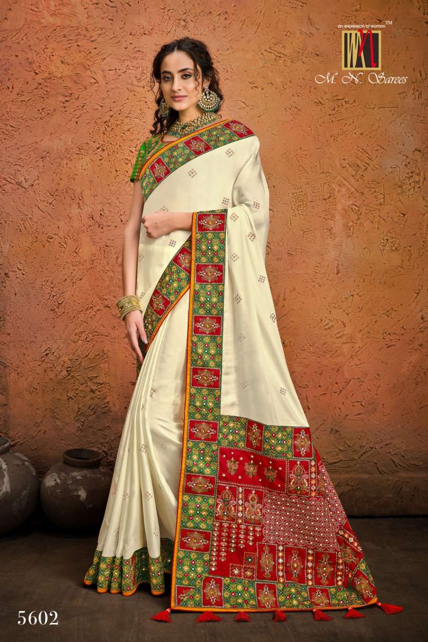 Mn Sarees 5600 Series Kutchi Work Silk Designer Heavy Weddin...