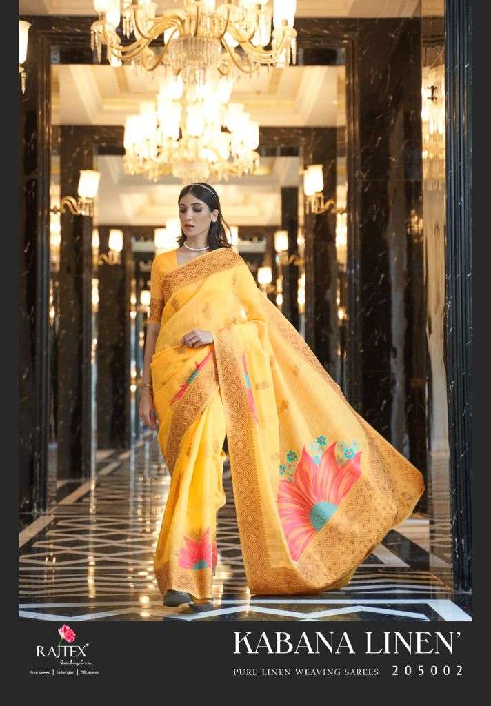 Rajtex Kabana Linen Designer Linen Weaving Sarees Collection...