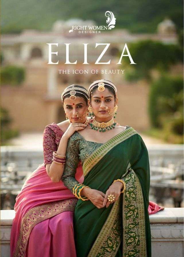 Right Women Eliza Designer Vichitra Silk with Work Sarees at...