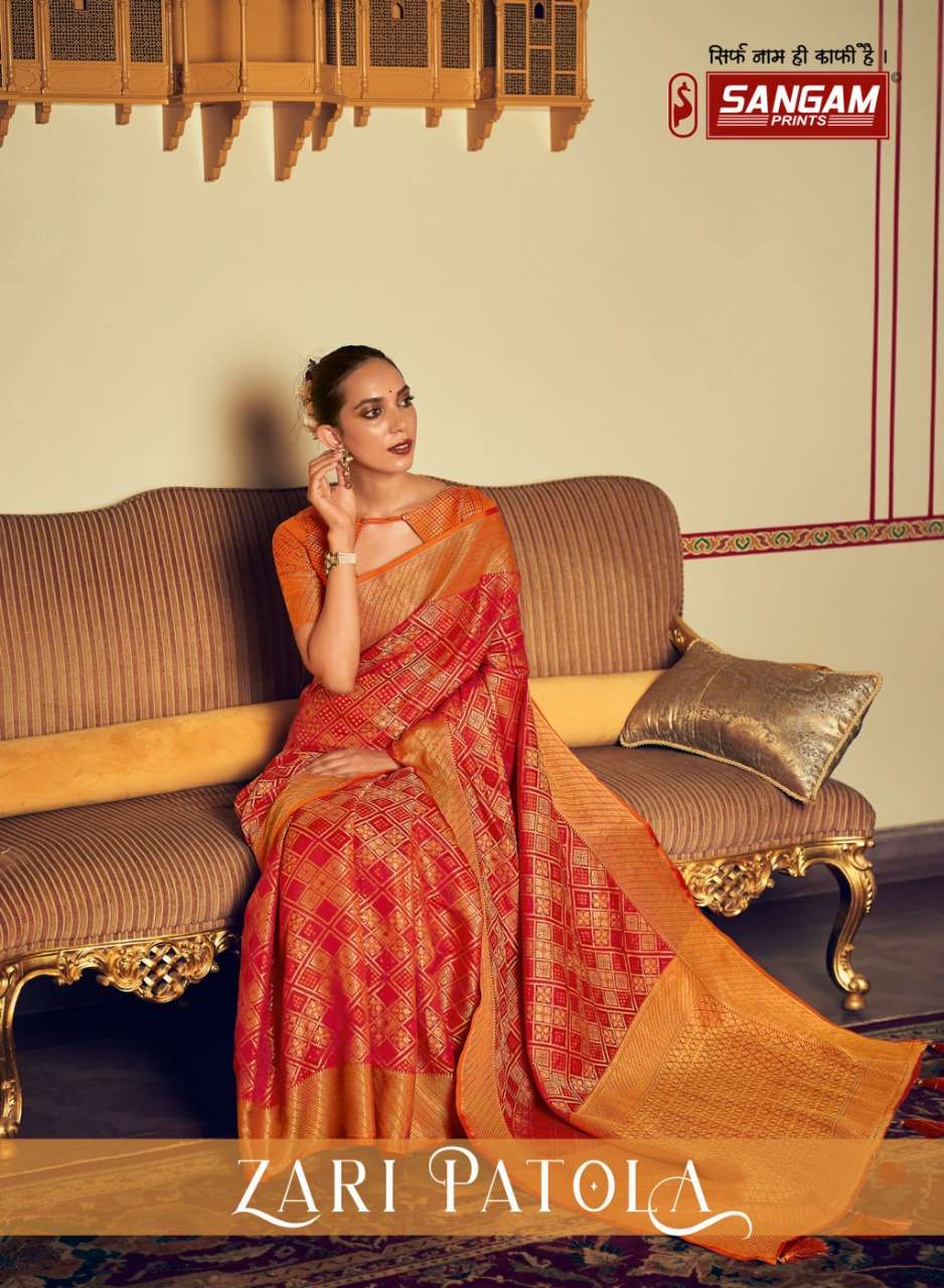 Sangam print zari patola Silk saree collection