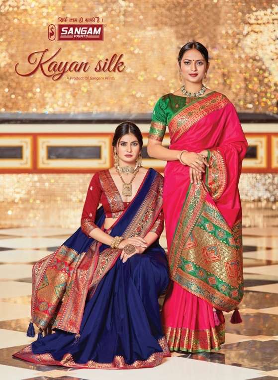 Sangam prints kalyan silk Traditional silk sarees collection...