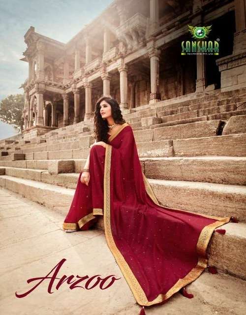 Sanskar tex prints arzoo georgette sarees collection at whol...