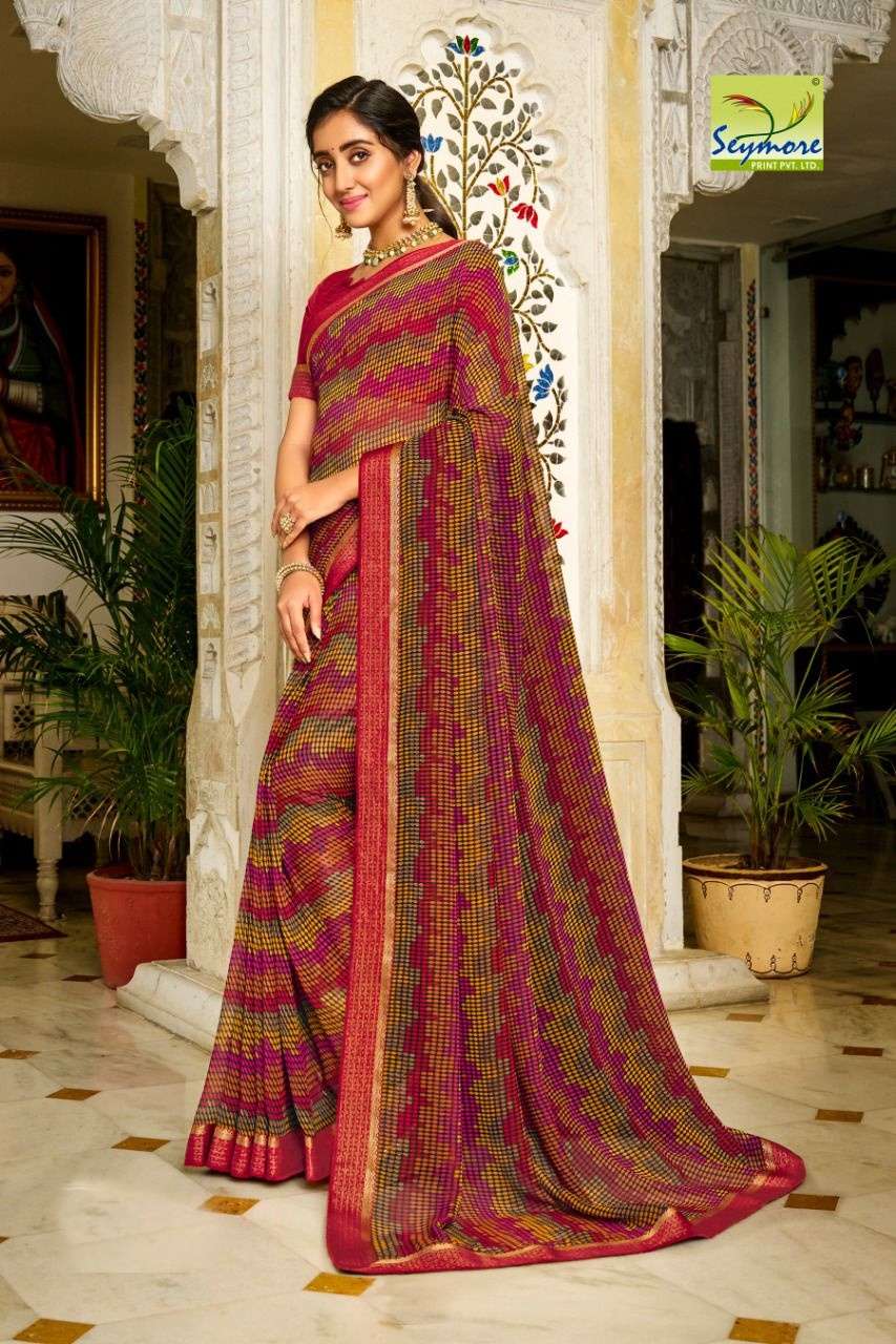 Seymore kinjal Georgette with border saree collection 