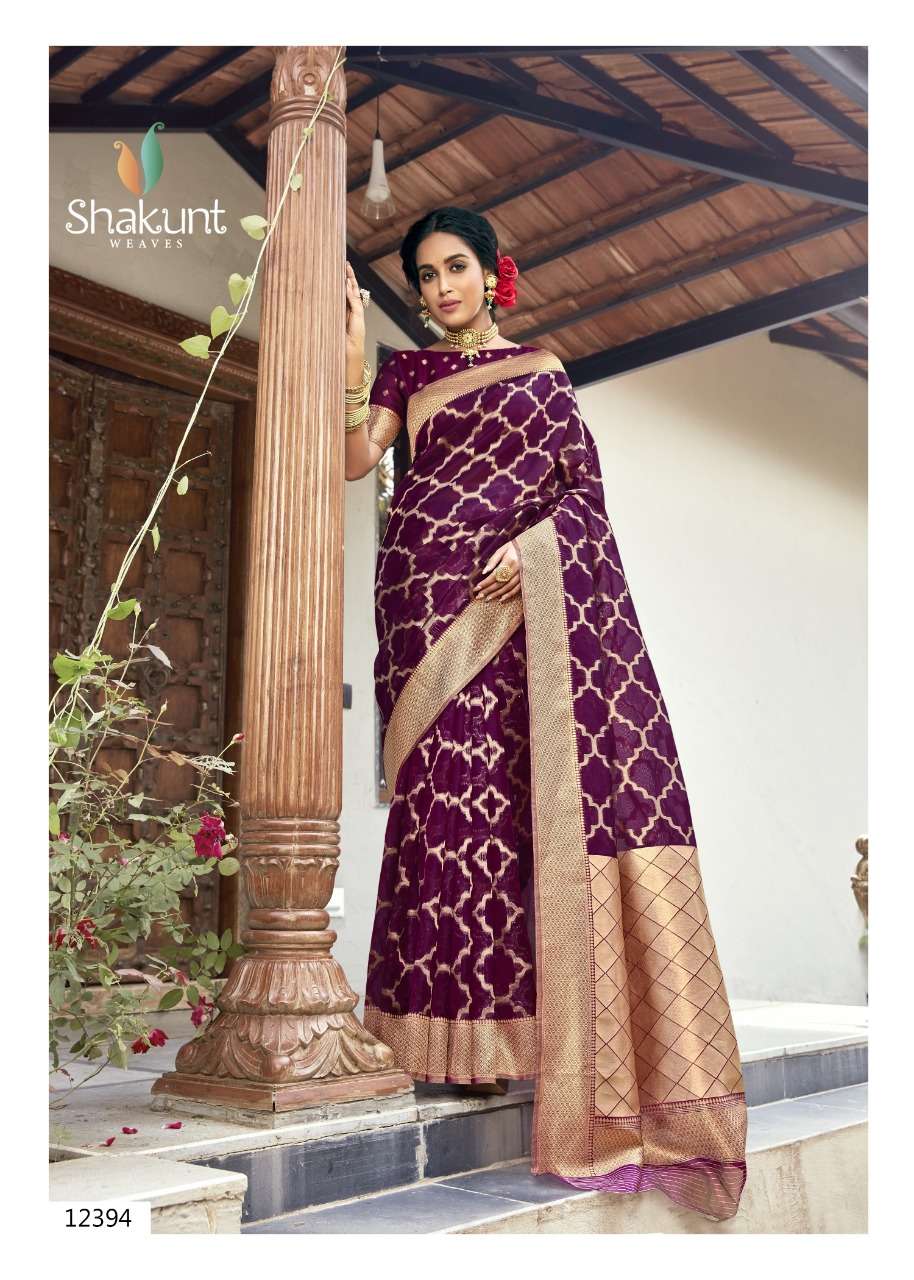 Shakunt Weaves 506 Series Traditional Organza Sarees Collect...