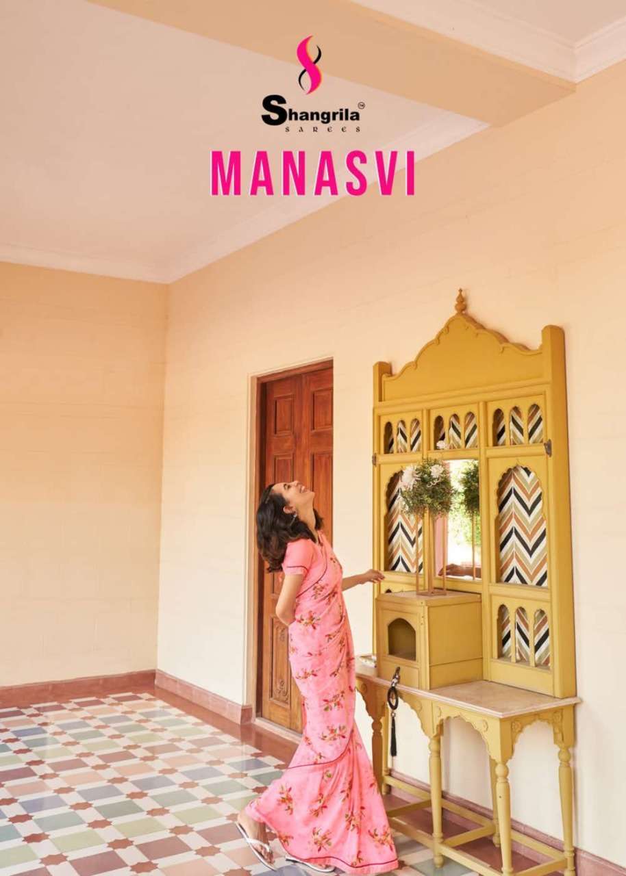 Shangrila designer manasvi printed weightless sarees collect...