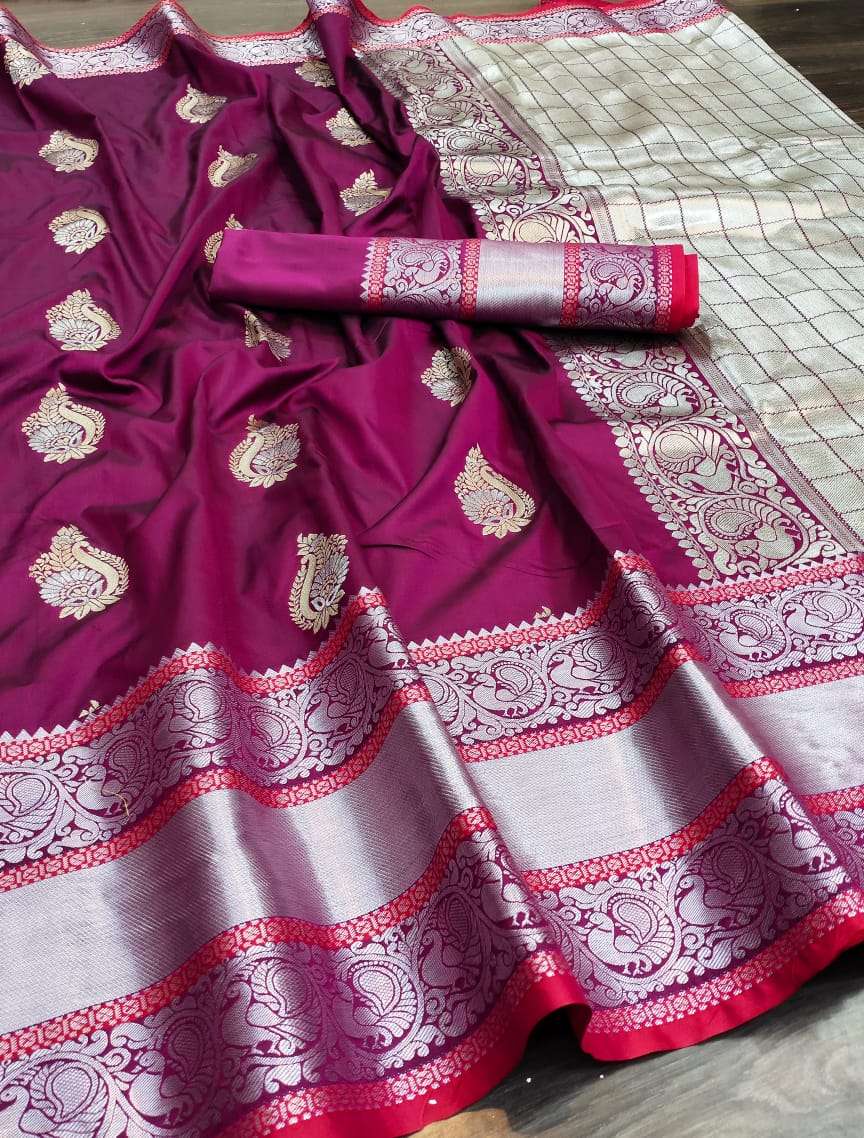 Shankh Kanjivaram Soft Silk Designer Wedding Wear Sarees Col...