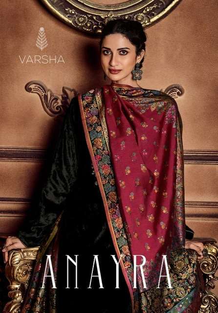 Varsha fashion anayra pure velvet with embroidery work desig...