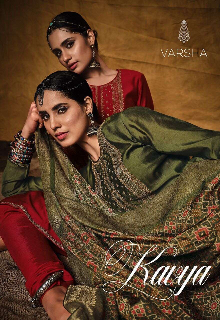 Varsha fashion Kavya designer viscose woven with embroidery ...