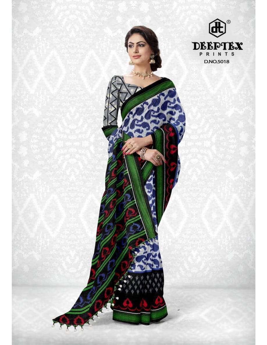 Deeptex prints ikkat special vol 5 printed cotton sarees at ...