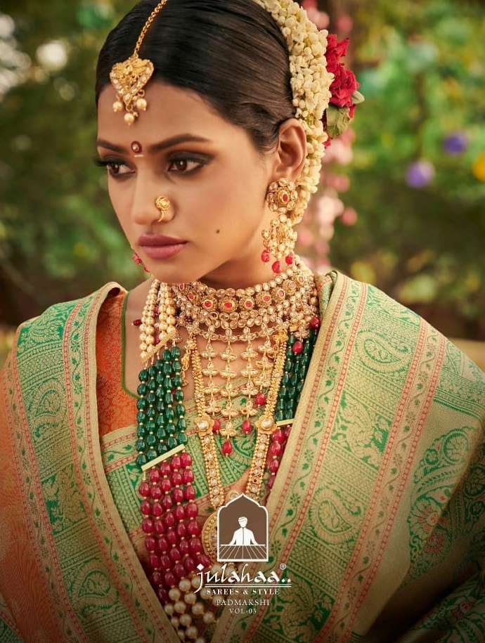 Julahaa padmakahi vol 3 silk wedding wear saree collection