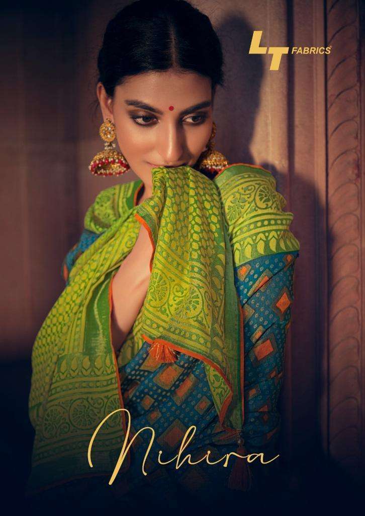 LT fabrics nihira printed silk designer sarees at Wholesale ...