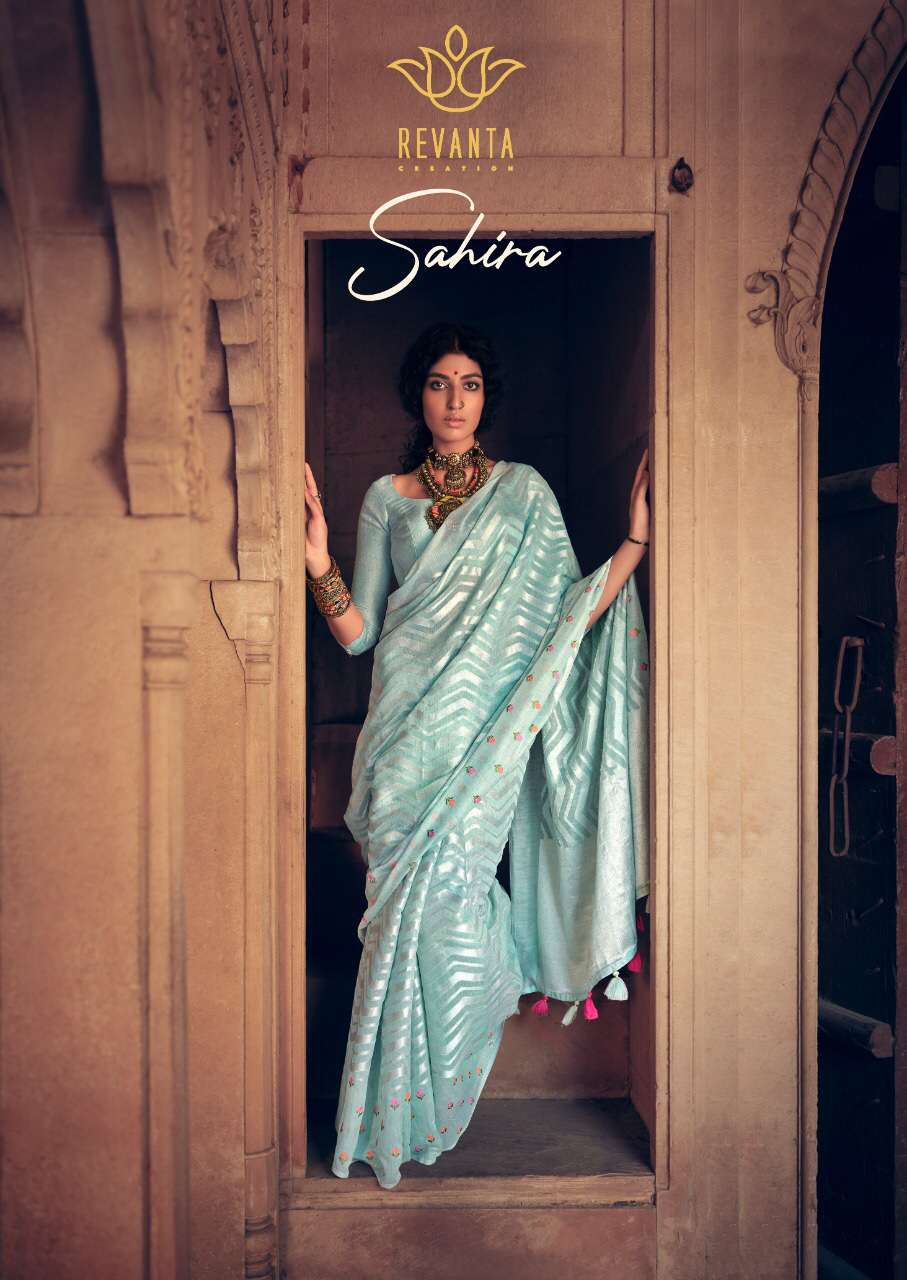 LT fabrics revanta sahira designer linen weaving sarees coll...