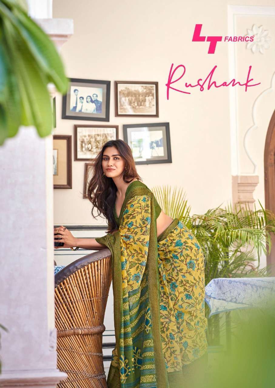 LT fabrics rushank printed cotton silk sarees at Wholesale R...