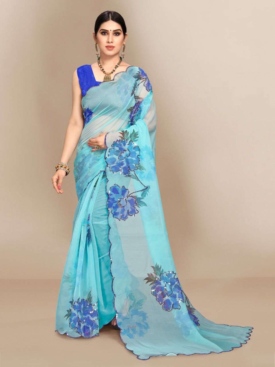 Marilyn vol 2 Organza with flower print saree collection