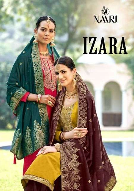 Naari izara parampara silk with embroidery work dress materi...