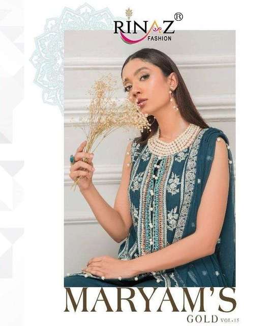 Rinaz fashion Maryam’s gold vol 15 faux georgette with hea...