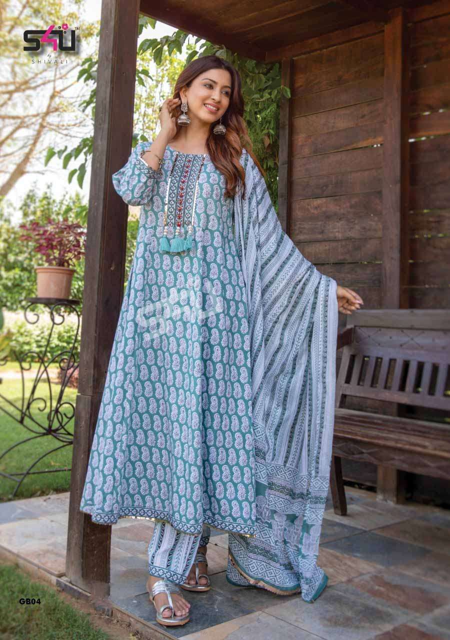 S4U 227 fancy kurti with bottom dupatta collection