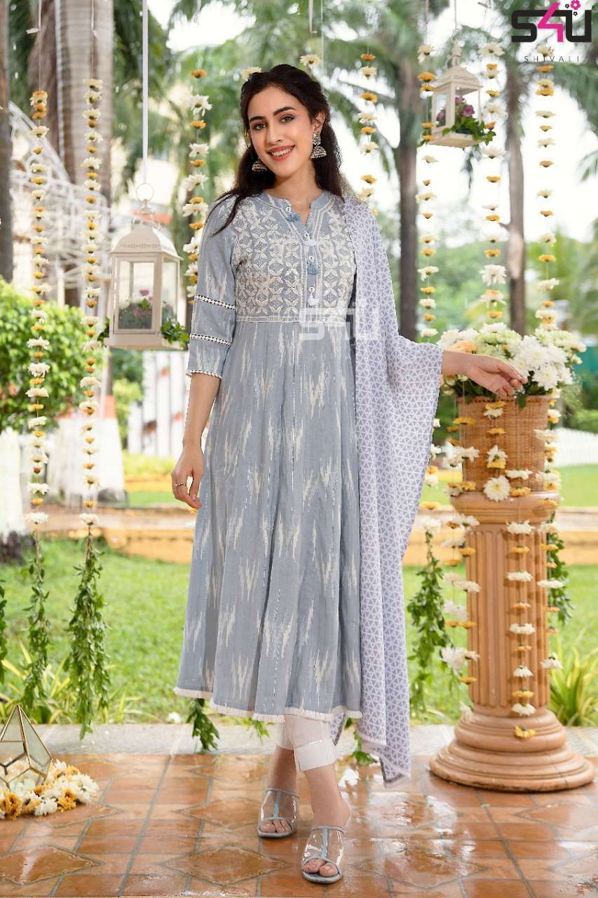 S4u 232 printed fabrics fabric Anarkali readymade suits at w...