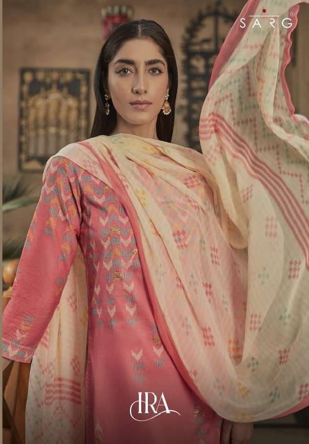 Sahiba sarg ira printed cotton with work dress material at w...