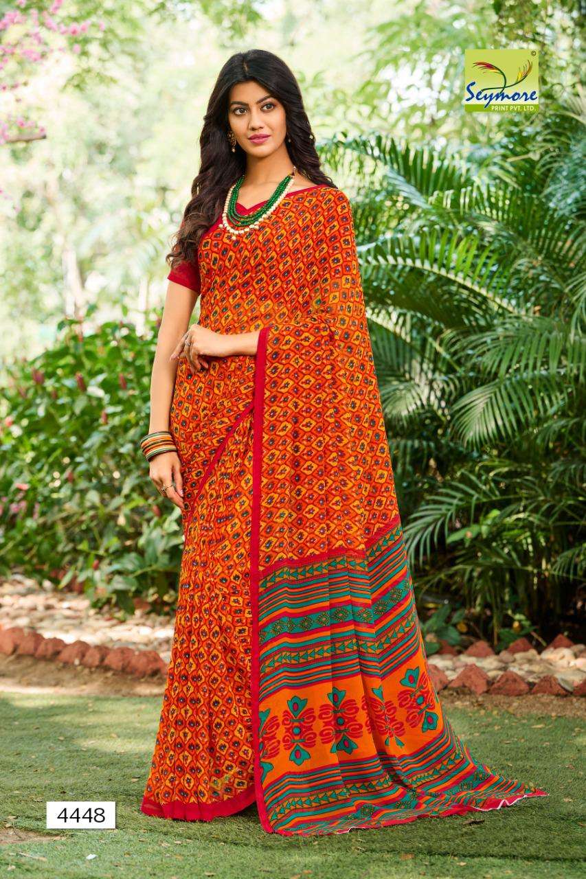 Seymore Chandni Georgette with print saree collection 
