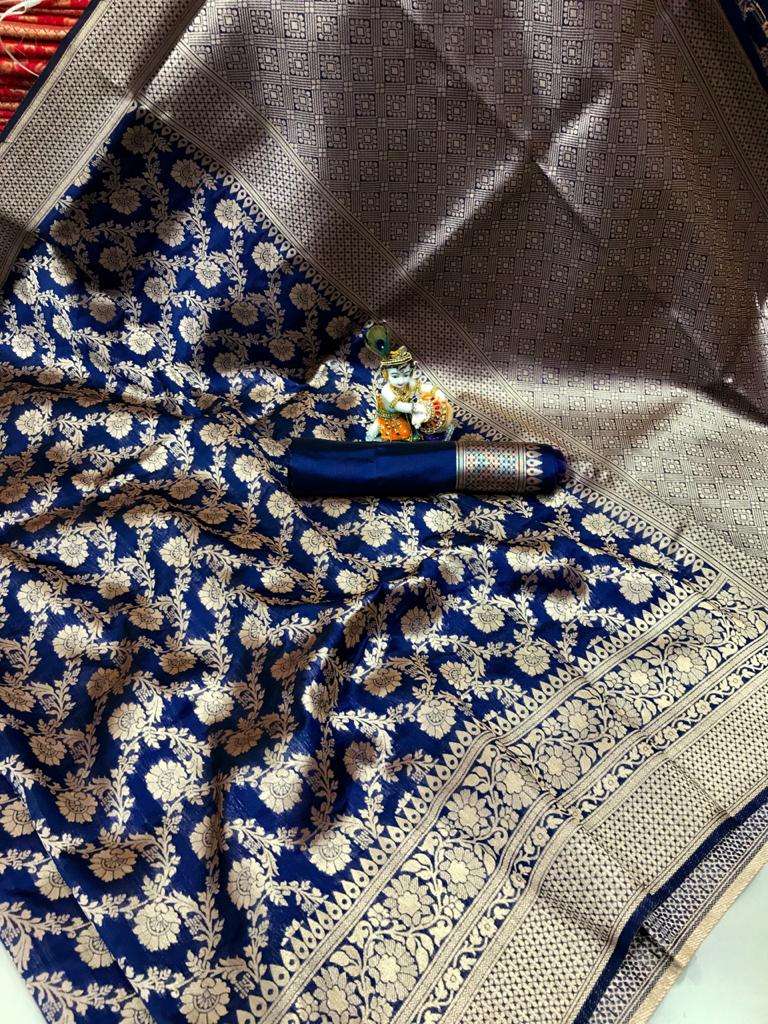 Shagun Latest Cotton With Banarasi Silk Party Wear Saree Col...