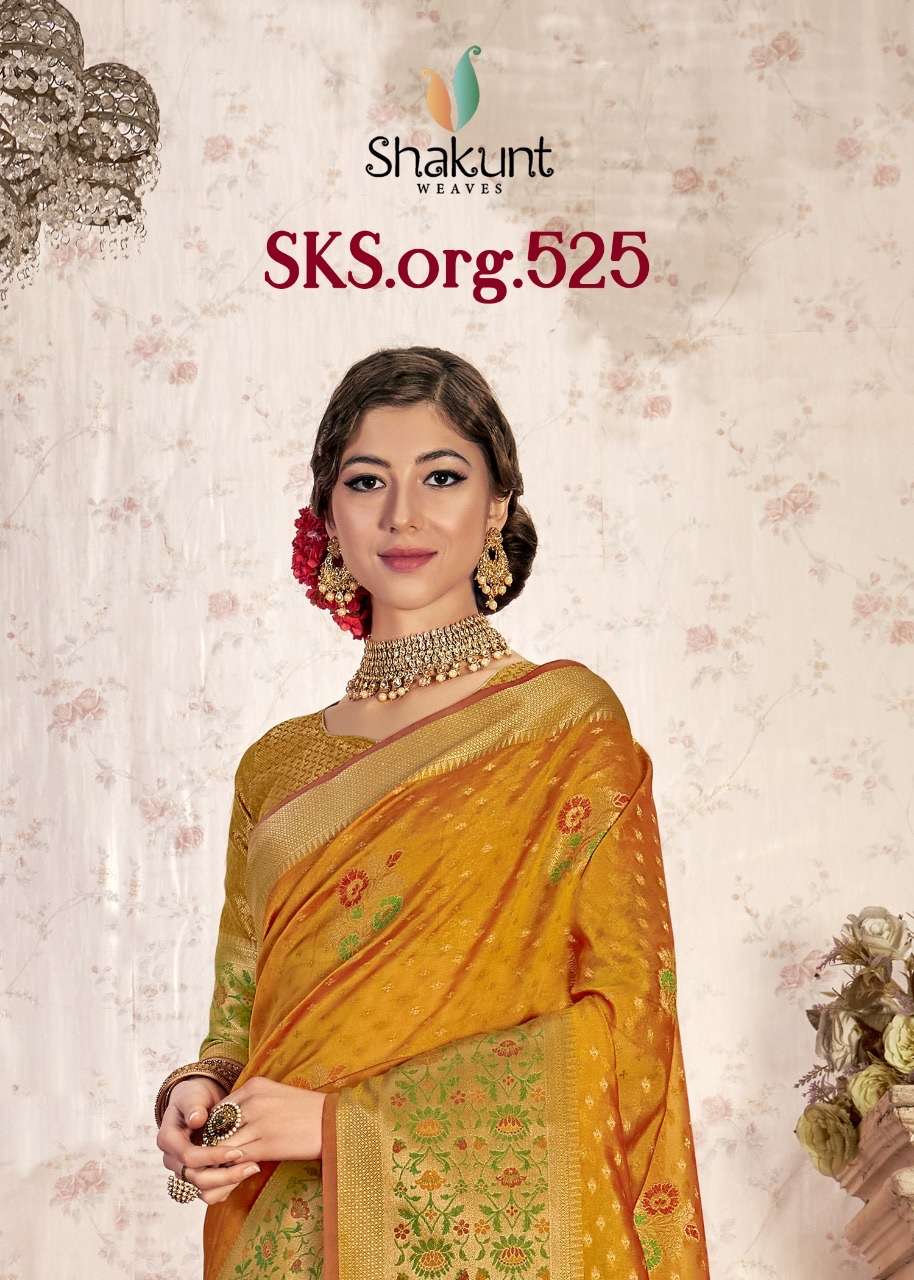 Shakunt weaves sks org 525 organza sarees at Wholesale Rate 