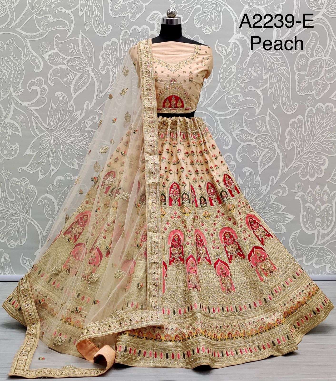Silk with pack work dori work designer bridal wear lehenga c...