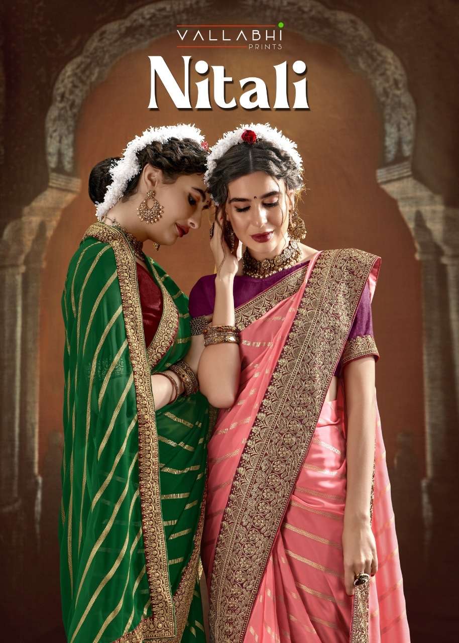 Triveni vallabhi prints nitali printed dyed georgette sarees...