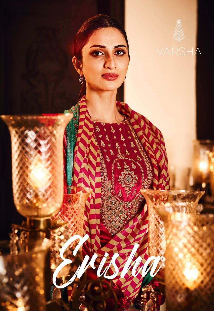 Varsha fashion erisha designer pure velvet with embroidery w...