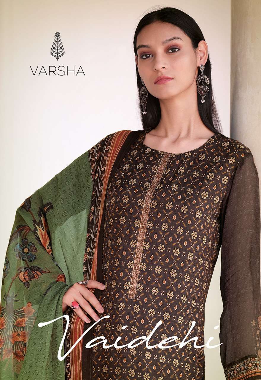 Varsha fashion vaidehi digital printed pure organza with han...