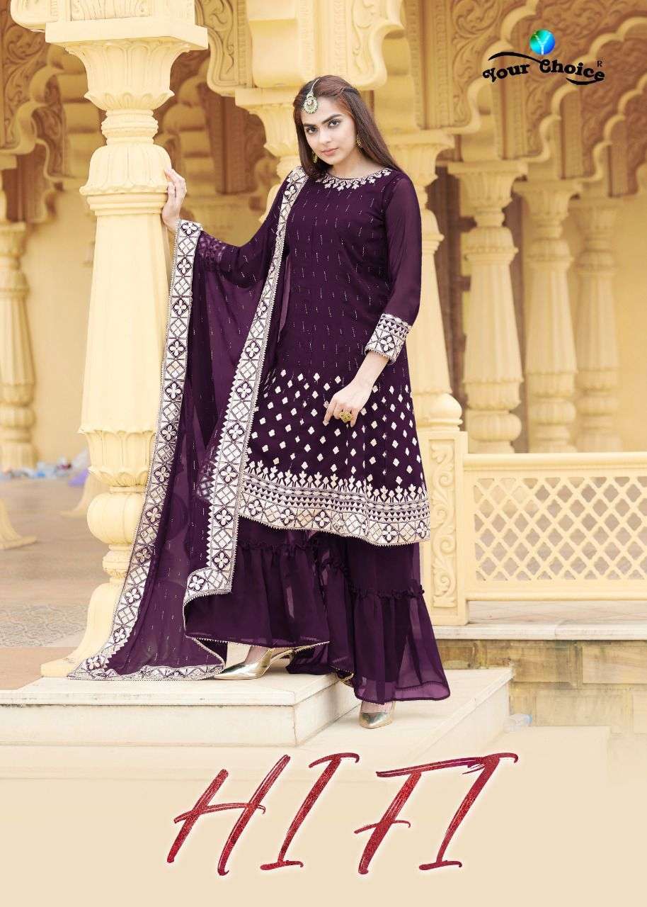 Your choice hifi designer georgette with heavy embroidery wo...