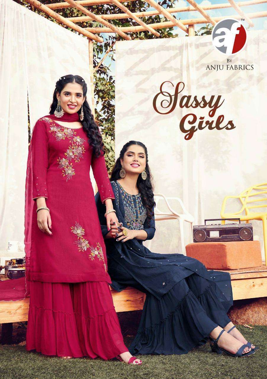Anju fabrics sassy girls Pure Dola With Heavy Pure Handwork ...