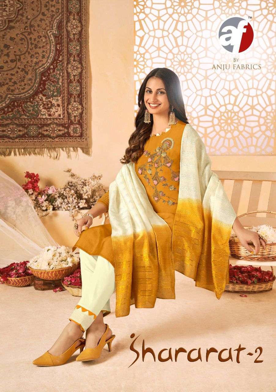 Anju Fabrics Shararat Vol 2 Pure Viscose Modal with Embroide...