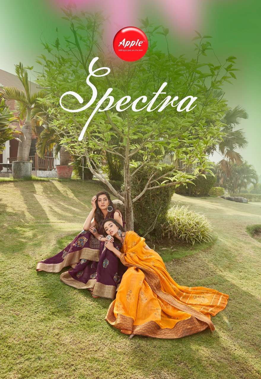 Apple Spectra Foil Printed Linen Cotton Sarees Collection at...